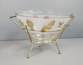 Vintage Starlyte Serving Chip Bowl W/ Stand
