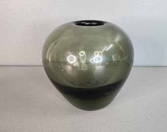 Vintage Holmegaard Glass Vase Signed 1956