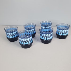 Set of 6 Blue Juice Glasses