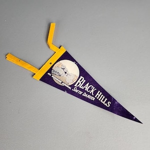 Vintage Black Hills South Dakota Souvenir Felt Pennant Flag