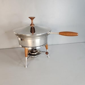 Vintage Danish Mid Century Chafing Dish W/ Stand