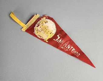 Vintage 1950s Novelty Souvenir Wool Felt Pennant: Alcatraz Class