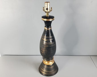Retro Black and Gold Ceramic Table Lamp