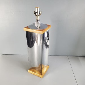 Mid Century Chrome and Wood Lamp