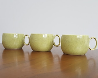 Set of 3 W. S. George Ranchero Green Speckled Coffee Mugs