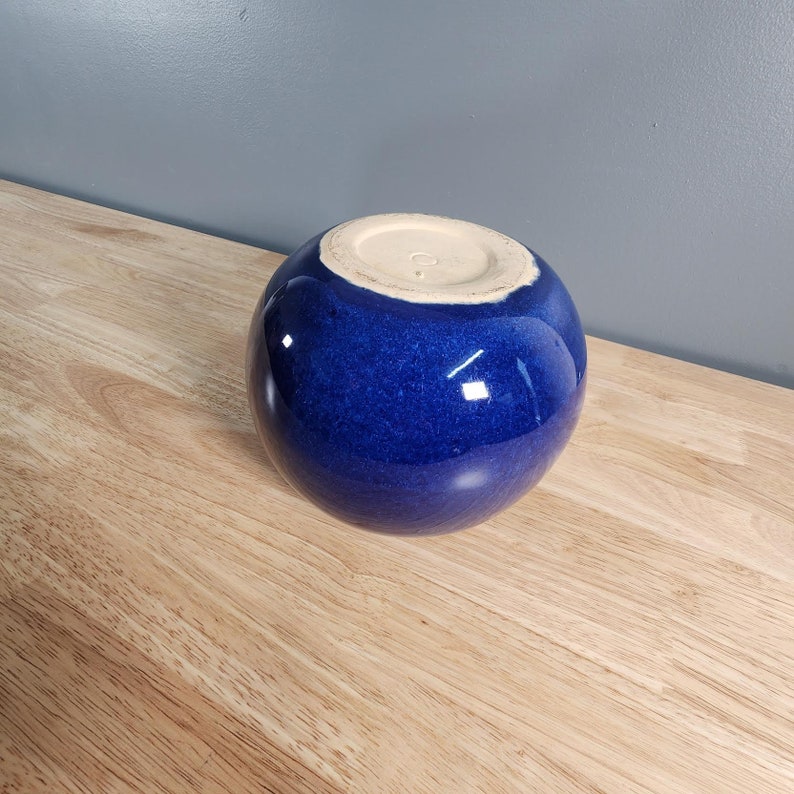 Blue Mid Century Ceramic Planter Vase image 2