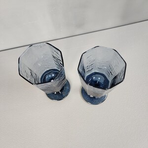 Set of 2 Libbey Facets Cobalt Blue Drinking Glasses image 2