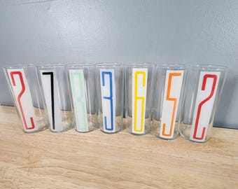 One Vintage Libbey Numbered Glass Tumbler MULTIPLES AVAILABLE