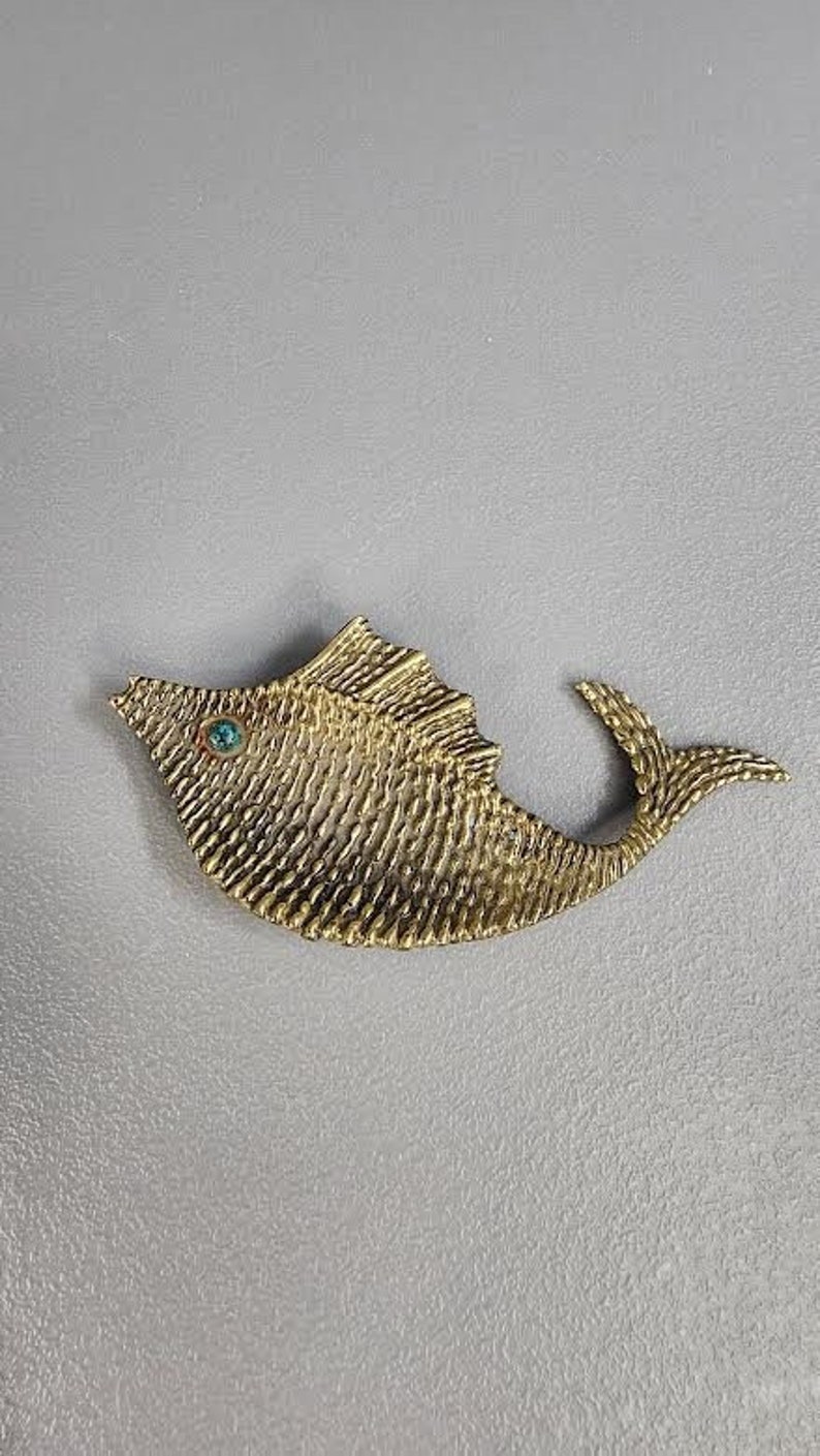 Vintage Brass Fish Trinket Dish image 1