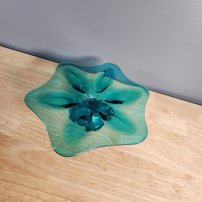 Blue Glass Pedestal Dish image 2