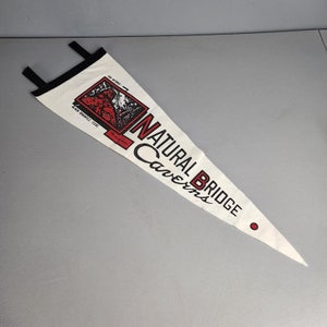 Vintage Natural Bridge Caverns Souvenir Felt Pennant Flag