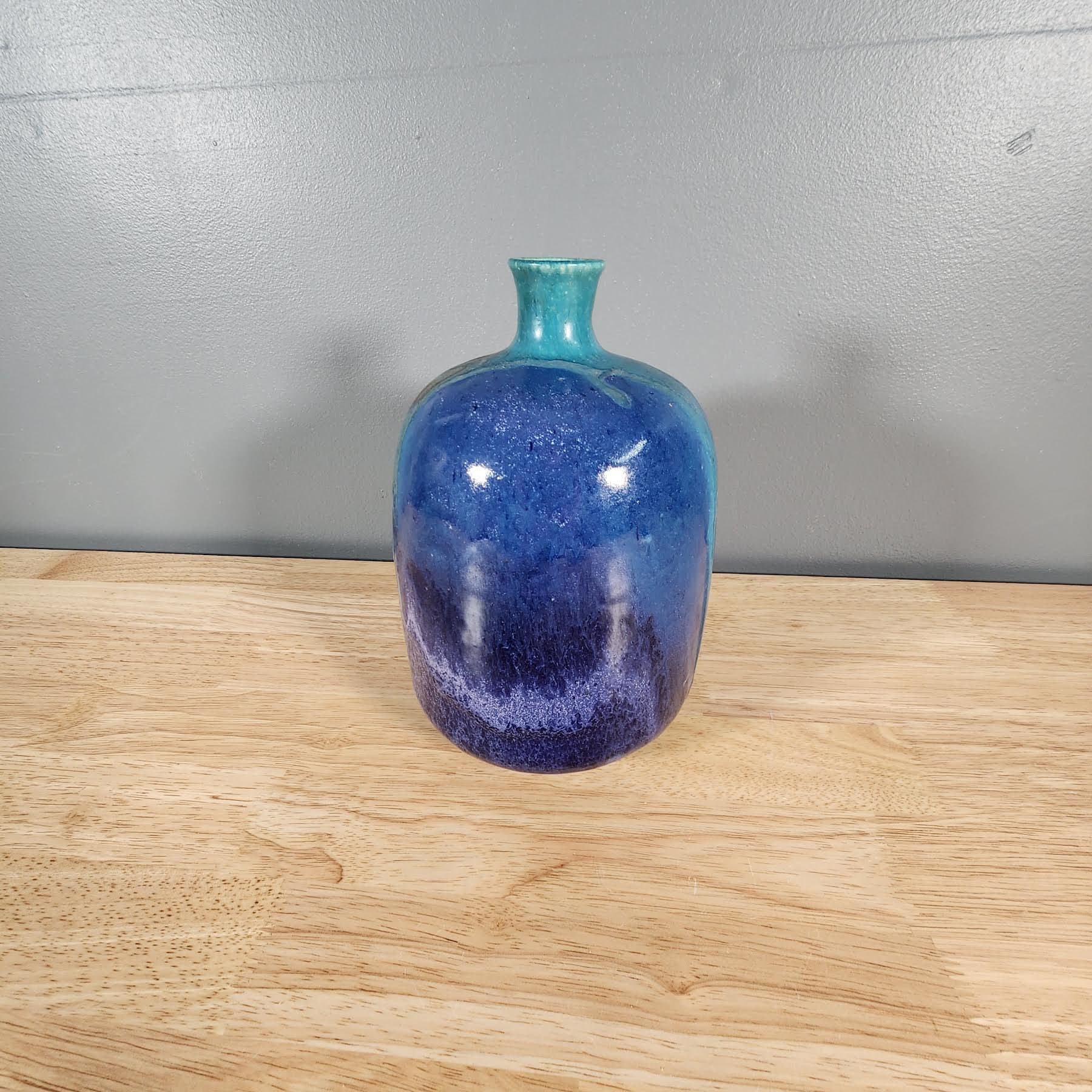 Blue Drip Glaze Studio Pottery Vase - Etsy
