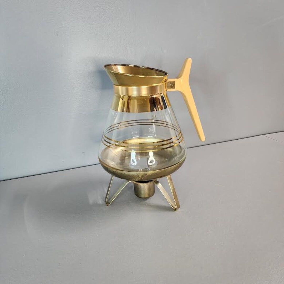 Vintage Glass Coffee Pot W/ Stand Etsy