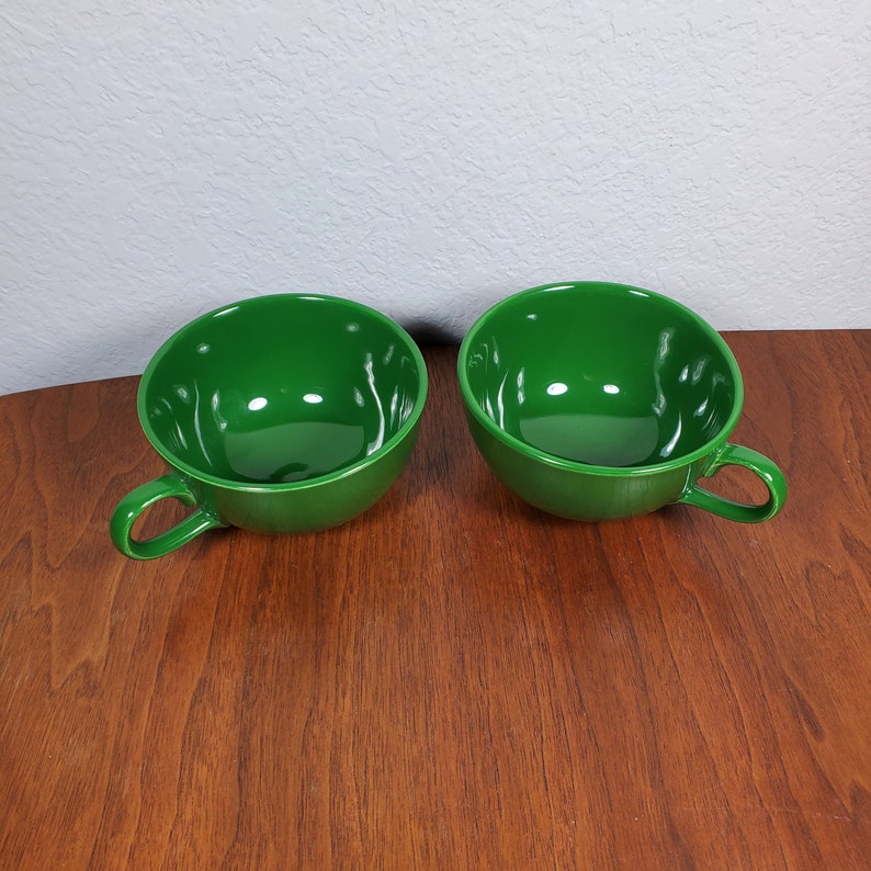 Set of 2 Homer Laughlin Rhythm Green Tea Cups image 2