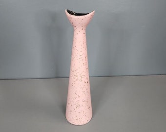 13.5" Tall Speckled Pink Pottery Vase