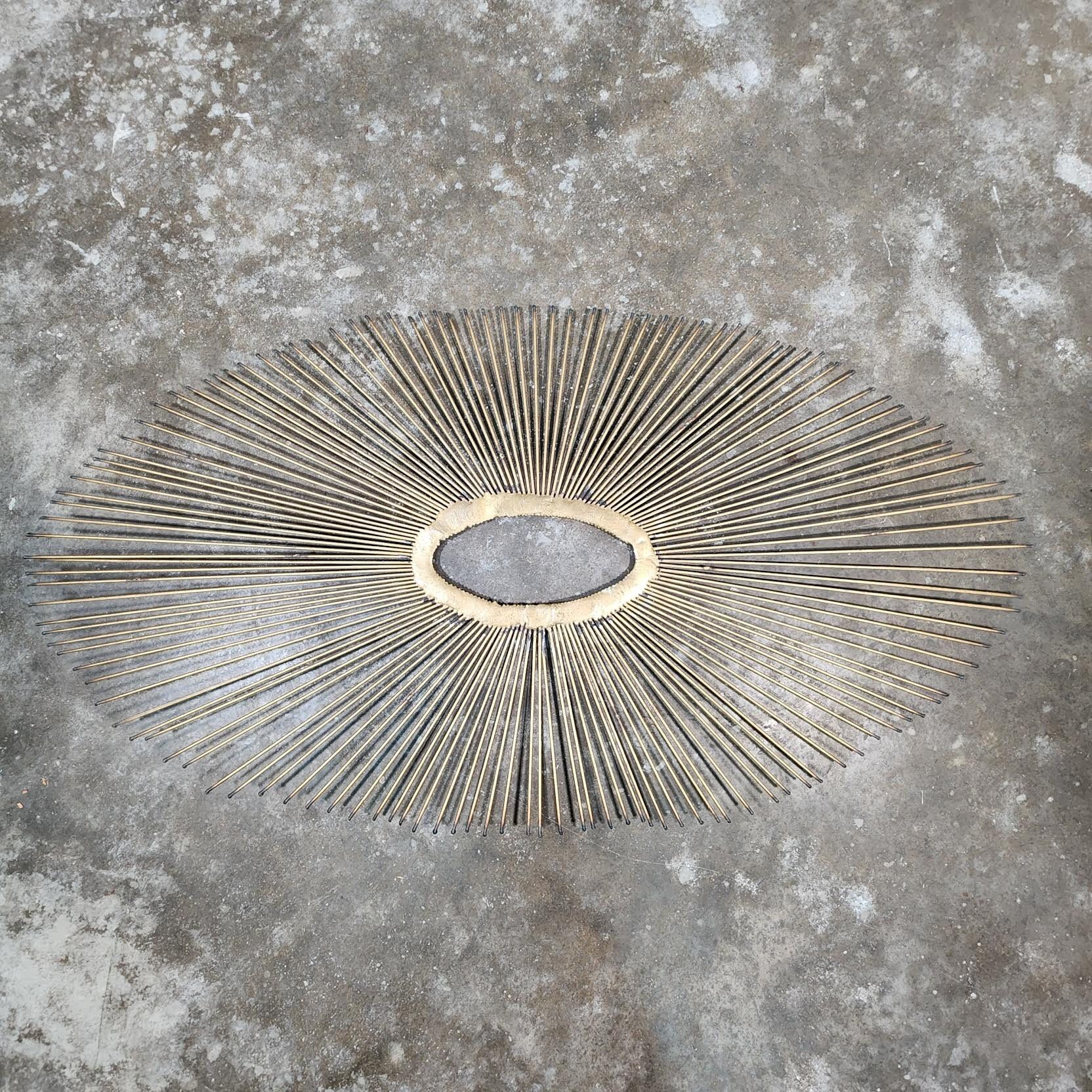 C Jere Style Brass Sunburst Metal Wall Art - Etsy