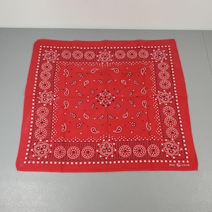 Vintage Wamcraft Bandana Made in the USA Red Paisley Design