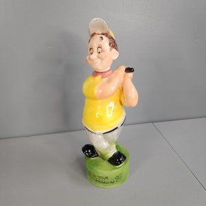 Vintage Ceramic Golf Player Decanter Music Box Works