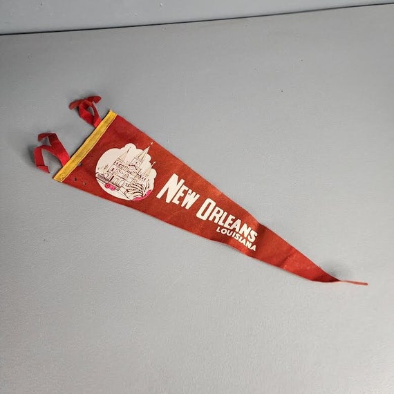 Vintage New Orleans Louisiana Souvenir Felt Pennant Flag