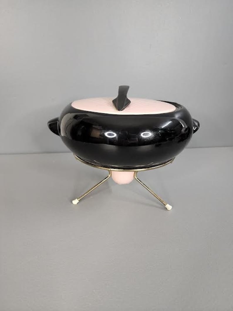 Kenwood Pottery Pink Sun Dial Chafing Dish W/ Stand Etsy