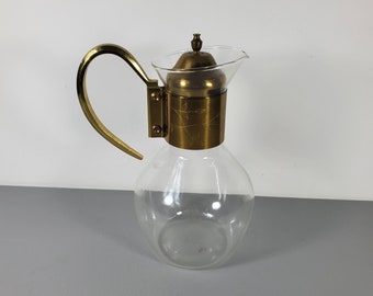 Princess House Brass and Glass Carafe