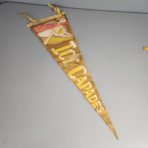 Vintage Ice Capades Souvenir Felt Pennant Flag