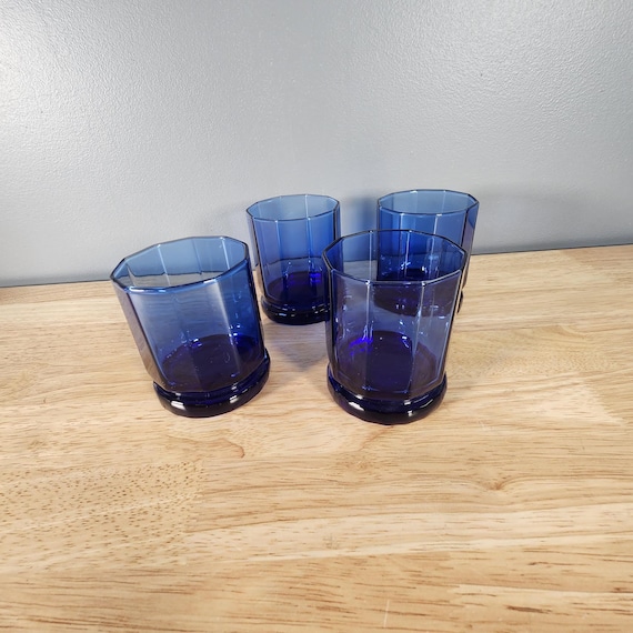Set of 4 Anchor Hocking Cobalt Blue Drinking Glasses - Etsy
