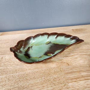 Frankoma 225 Prairie Green Leaf Pattern Tray