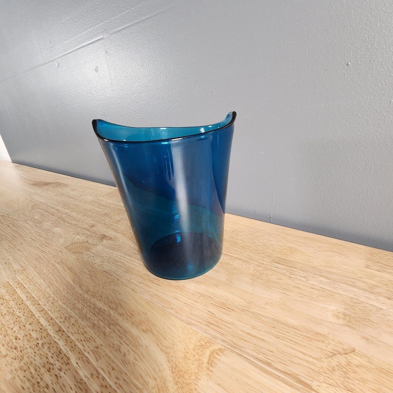 Blue Glass Bowl Vase image 1