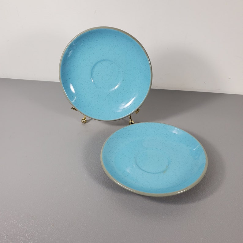 Set of 2 Harkerware Blue Saucer Plates image 1