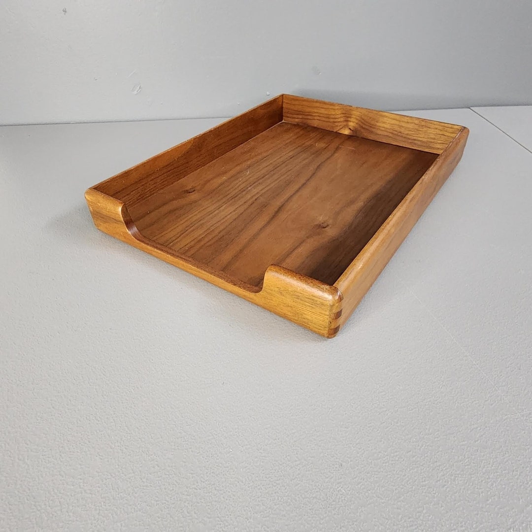 Vintage Teak Wood File Tray Etsy