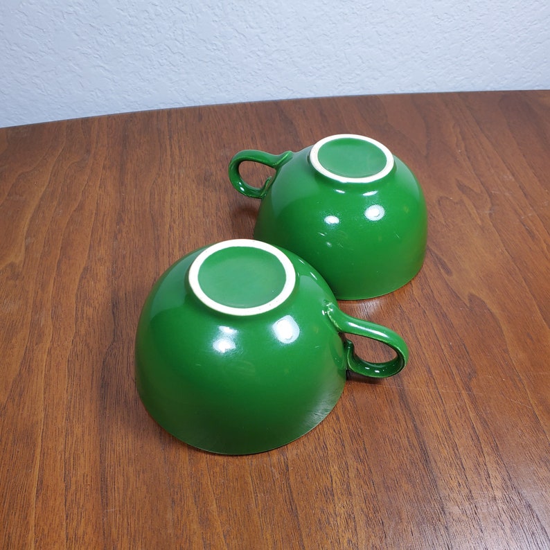 Set of 2 Homer Laughlin Rhythm Green Tea Cups image 3
