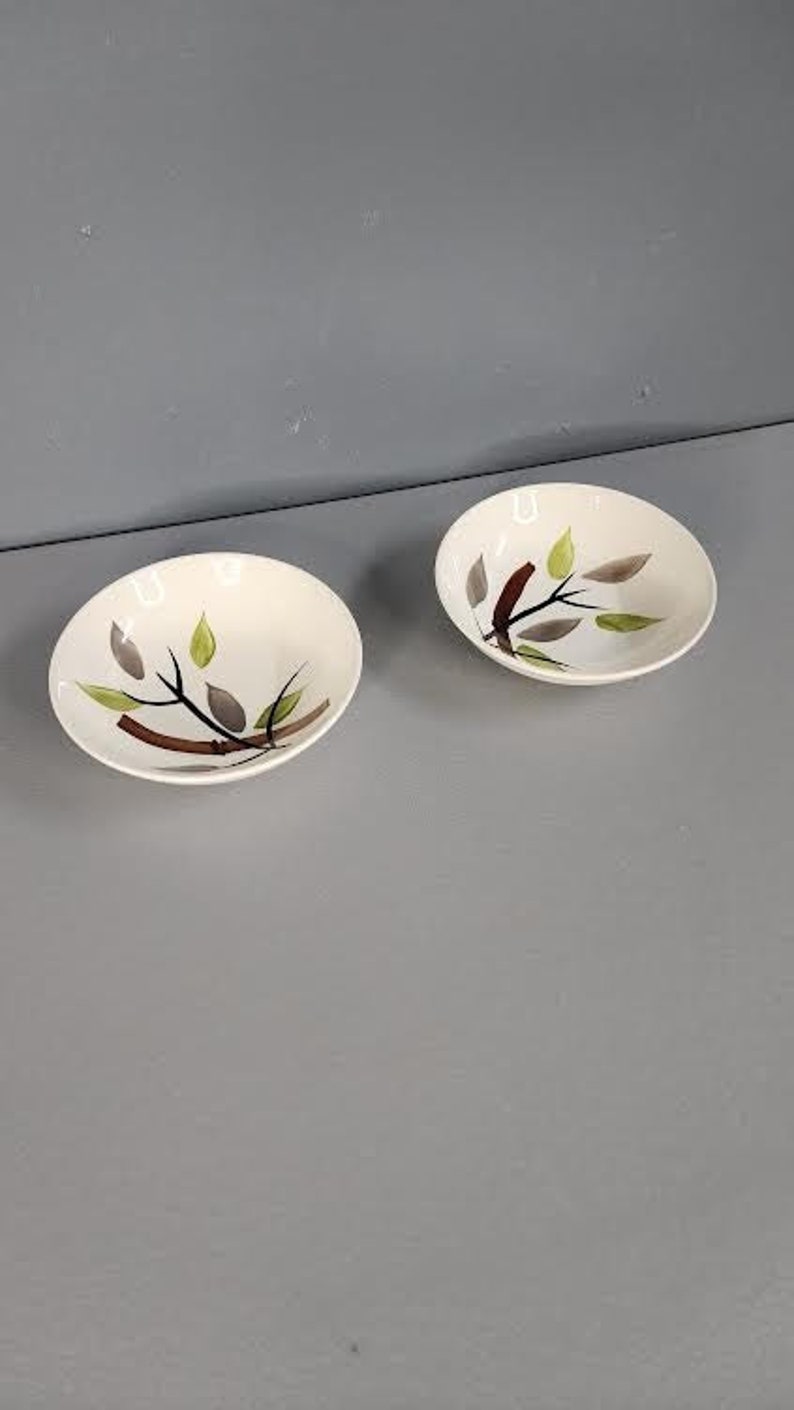 Set of 2 1950s Bamboo Pattern Bowl Set image 1