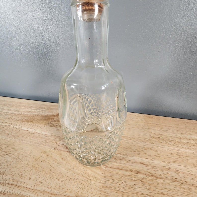Vintage Clear Glass Liquor Bottle 12 Tall image 2