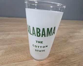 Vintage Alabama Frosted Souvenir Glass