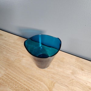 Blue Glass Bowl Vase image 2