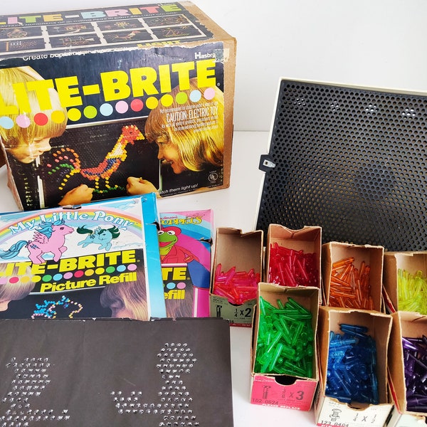 1970s Lite Brite with My Little Pony & Muppets Picture Refill Packs