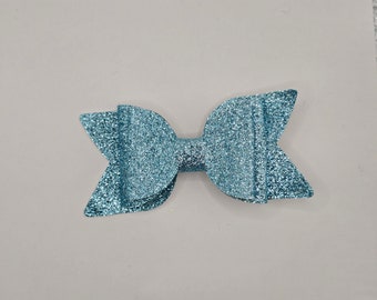 Baby Schleife Alligator Haarspange, Baby Haarspangen für feines Haar, niedliche Baby Mädchen Haarschleife, ästhetischer Haarschmuck, hellblaues Kunstleder