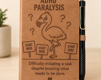 Carnet « Paralysie TDAH » – Journal A6 gravé humoristique, cadeau pour personnes neurodivergentes