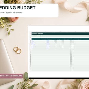 Wedding Budget Spreadsheet, Vendor Payment Tracker, Excel Wedding Planner
