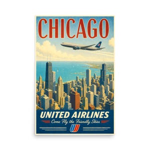 Vintage United Airline Poster - Etsy