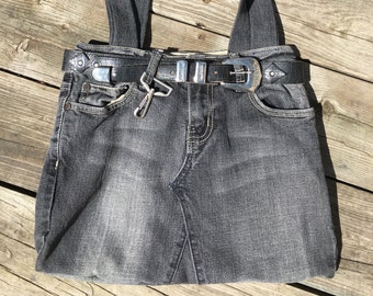 Upcycled Jeans Purse Shoulder Bag Cut Off Tote Bag Royalty Denim Cell Phone Pocket Hobo Bag Handbag One Of A Kind Handmade In Montreal