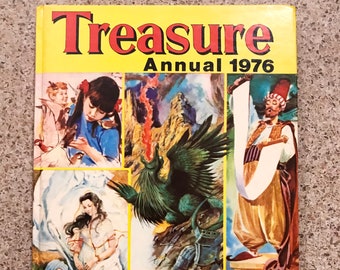 Book Children's Book Annual Cartoon Stories Illustrated Treasure Annual London Serpent Hercules Clocks Board Books 1976 Talismen Magazines