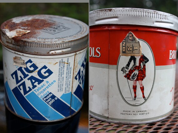 zig zag tobacco tin Tobacco Tin British Consol and Zig Zag Tobbaco Tins From RJR Macdonald Inc  Montreal