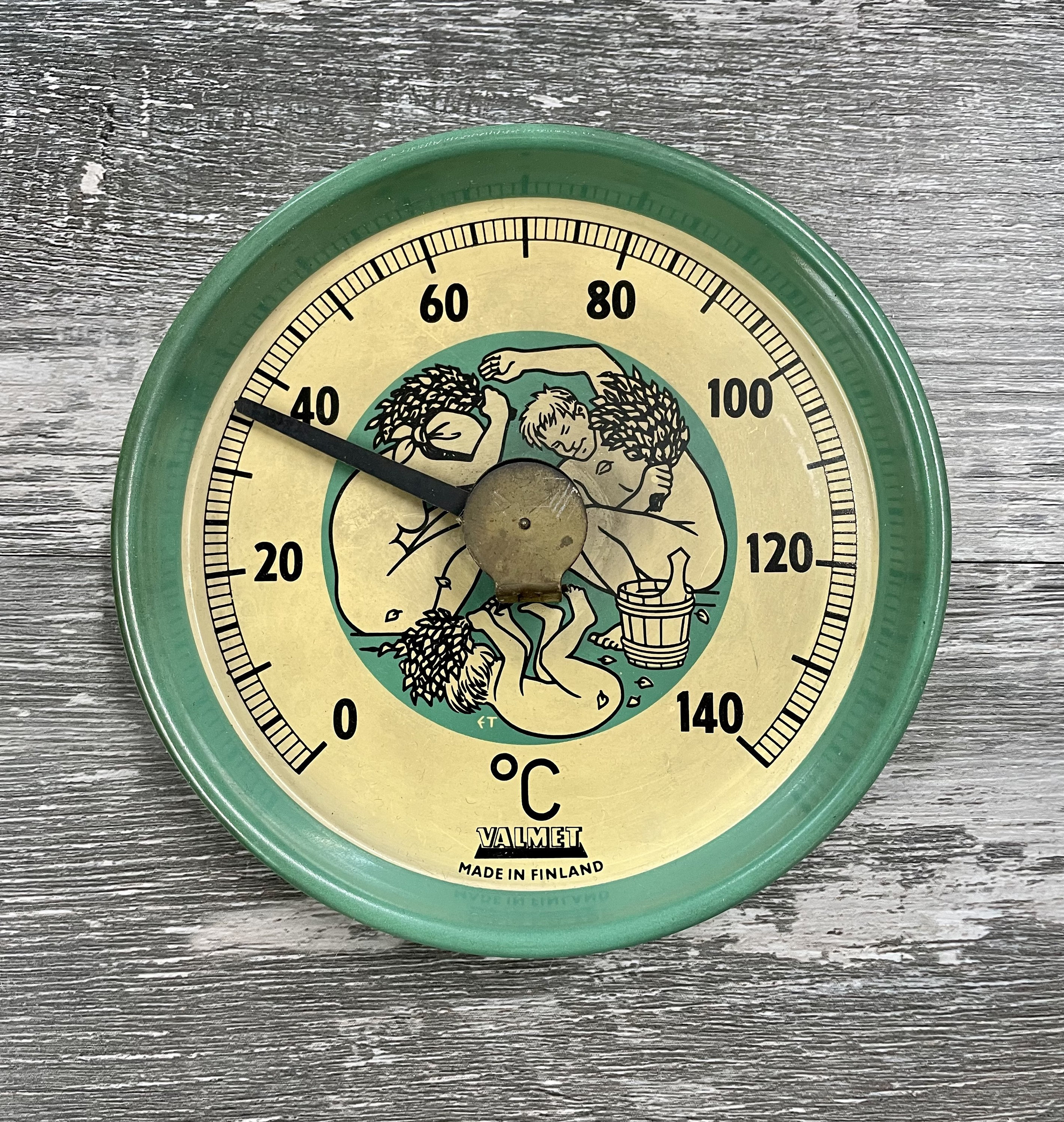 Thermometer Original VALMET Finland Metal Thermometer Sign Celsius
