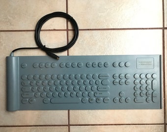 Keyboard Flexboard Office Waterproof Made In Germany Computer Dark Grey Flexible Roll Up Spacebar Enter Return Num Lock Personal Computer