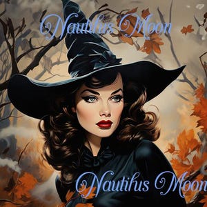 Seconds-See notes- Vintage Pin-Up Witch Sticker - Free Shipping