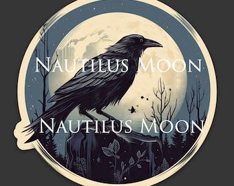 Celtic Raven Moon Night Sticker Die-Cut 3" Free Shipping