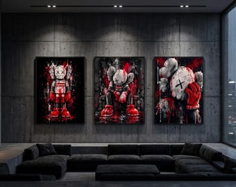 カラフルなグラフィティキャンバスプリント：ポップアートのオフィスの