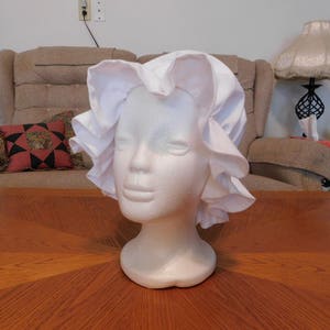 Girl&#39;s mop cap, reversable mop cap, mob cap, night cap, pioneer trek, Victorian clothing, head cover, prayer bonnet, prairie cap, maid hat